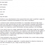 Assistant Merchandiser Cover Letter Example