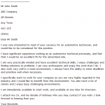 Automotive Technician Cover Letter Example