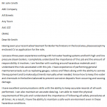 Boiler Technician Cover Letter Example