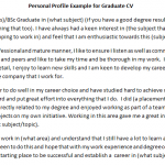 CV Personal Profile Example for Graduate