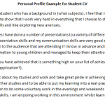 CV Personal Profile Example for Student