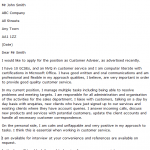 Customer Adviser Cover Letter Example