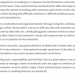 Customer Service CV Personal Statement Examples