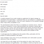 Deputy Manager Cover Letter Example