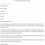 Employee Resignation Letter - Advance Notice