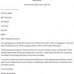 Formal 2 Weeks Notice resignation letter