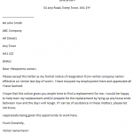 General Letter of resignation sample