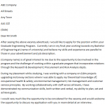 Graduate Engineer Cover Letter Example