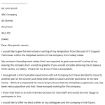 IT Support Technician Resignation Letter Example