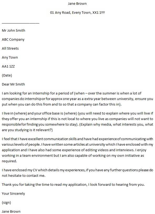 Cover Letter Sample For Internship from www.learnist.org