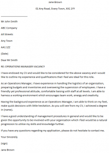 cover letter for operations project manager