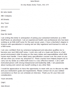 RGN Staff Nurse Cover Letter Example - Learnist.org