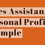 Sales Assistant CV Personal Profile Example