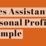 Sales Assistant CV Personal Profile Example