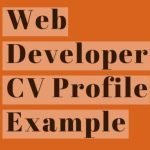 Web Developer CV Profile Example