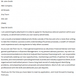 business adviser cover letter