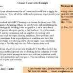 cleaner cover letter example