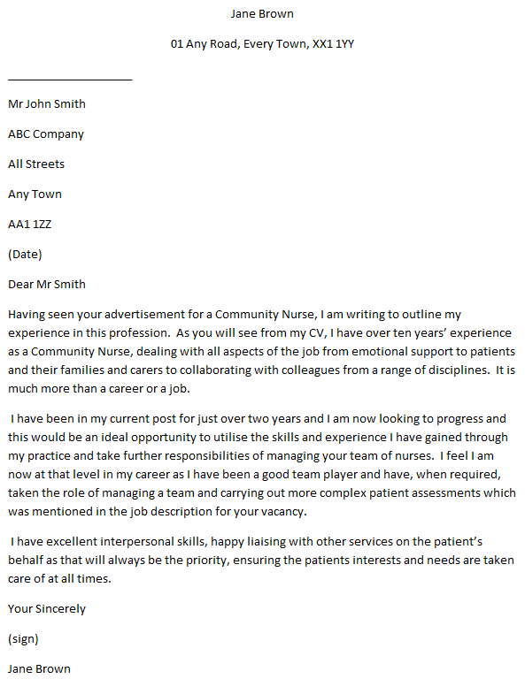 Community Nurse Cover Letter Examples - Learnist.org