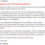 education resourcer cover letter