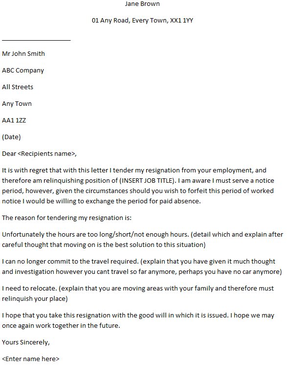 Reasons For Resignation Letter from www.learnist.org