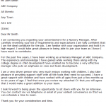 nursery manager cover letter
